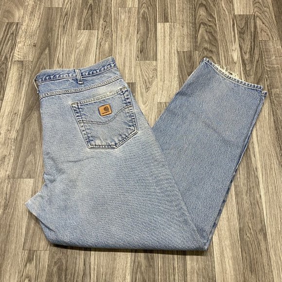 CARHARTT Relaxed Fit Straight Light Wash Blue Denim Jeans Men's Size W 40 L 32 - Picture 11 of 11